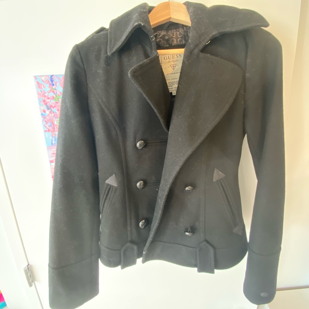 Guess Black Wool Coat